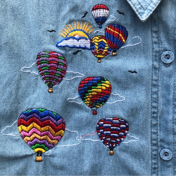 Albuquerque International Balloon Fiesta Embroidered Denim Button Shirt - Medium - Picture 6 of 15